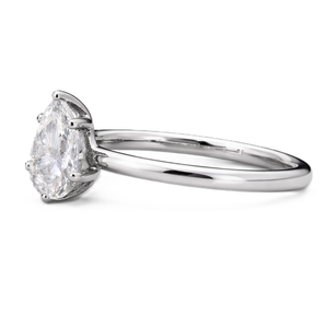 Bague de fiançailles en diamant de laboratoire taille poire de qualité supérieure, certifiée IGI, en or blanc massif 14 carats, solitaire de forme poire, bague de mode en gros - Product Image 3