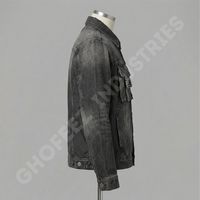 Veste en jean vintage de haute qualité personnalisée pour hommes, broderie lavée, boutons, streetwear, écologique, hiver, unisexe