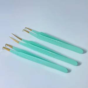 ชุดแหนบต่อขนตาสแตนเลสแบบแม่นยำ ปลายเรียบ สีเทอร์ควอยซ์ 3 ชิ้น - Product Image 4