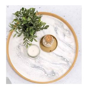 ถาดเสิร์ฟสำหรับโรงแรมและร้านอาหาร ถาดไม้ตกแต่งทำมือ ถาดเสิร์ฟเคลือบเงา รูปทรงสั่งทำพิเศษ ดีไซน์หรูหรา - Product Image 5