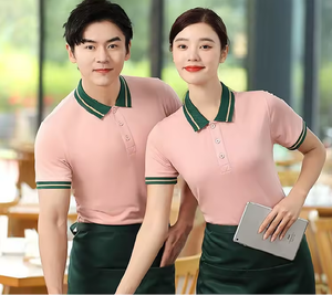Uniforme de Polo para Personal Empleados Camareros Ropa de Trabajo Camiseta Uniforme Laboral Logotipo Bordado Restaurante Bar Camiseta Polo - Product Image 3