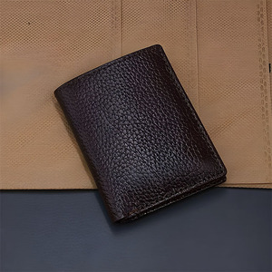Chocolate Brown Cowhide Billfold Minimalist Credit <b>Card</b> Wallet Lightweight Everyday Cash Pouch Wholesale Travel <b>Folder</b> For Men - Product Image 1