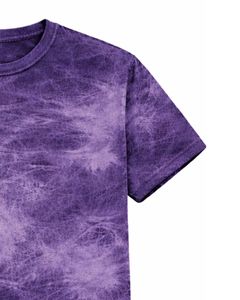 T-shirt violet délavé pour homme, col rond, manches courtes, en coton, style streetwear décontracté, délavage vintage, personnalisable, OEM, vente en gros, fournisseur de t-shirts - Product Image 4