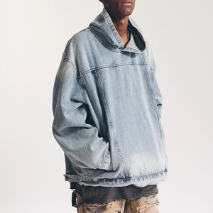 เสื้อฮู้ดดี้เดนิมทีมชาย สไตล์สตรีทแวร์ ผลิตในปากีสถาน รับผลิตแบบ OEM ODM ขายส่ง เสื้อฮู้ดดี้เดนิมทีมชาย - Product Image 3