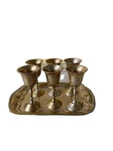 Gobelet élégant en laiton pour la maison, les hôtels, verres et verres de table, couleur argent, design moderne, argent et laiton plaqué or - Product Image 2