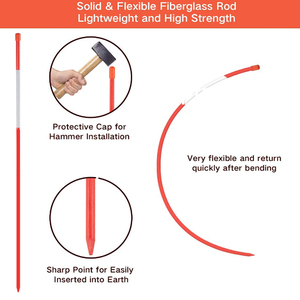 Flexible Fiberglass <b>Rod</b> Stake Sticks Reflective Frp Snow Stake Fiberglass <b>Rod</b> Driveway Marker - Product Image 3