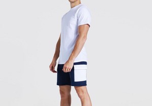 Ensemble de t-shirts décontractés pour hommes 100 % coton à col rond, séchage rapide, couleur unie, respirant, coupe ajustée pour l'été - Product Image 2