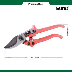 SONO J335 Durable <b>PTFE</b> Coated Carbon Steel Bypass Pruner with Plastic Handle Right Orientation for DIY & Industrial Use - Product Image 4