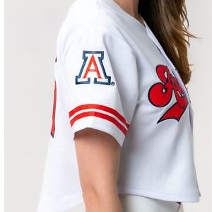 Ropa deportiva sublimada personalizada con cuello redondo, camiseta de béisbol activa para mujer en estilo de camiseta de softbol para máxima comodidad - Product Image 4