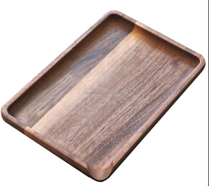 Plateau de service personnalisé, style nordique moderne, simple, couleur unie, rustique, plateau carré en bois d'acacia d'Inde - Product Image 3