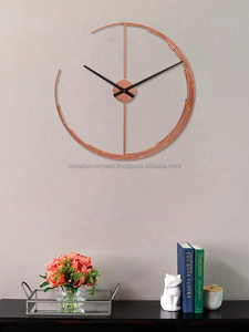 Đen sắt <span class=keywords><strong>analog</strong></span> Đồng hồ treo tường với đồng trường hợp mặt trăng phong cách thạch anh trang trí nội thất phòng khách văn phòng Quà Tặng mạ nghệ thuật Deco thiết kế - Product Image 6