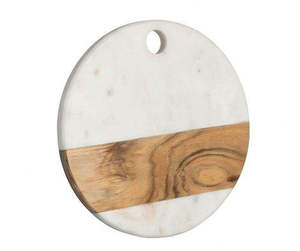 Planche à découper ronde en marbre de qualité supérieure, 12 pouces, épaisse, plateau de service pour fromage, planche à découper moderne pour la cuisine, design élégant - Product Image 1