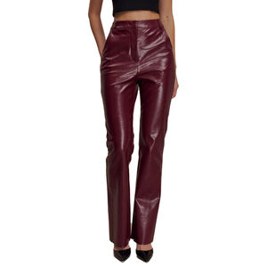 Pantalons en cuir décontractés pour femmes, prix de gros, style tendance de haute qualité, pantalons en cuir véritable à 100% pour femmes - Product Image 2