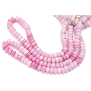 Cuentas de Ópalo Rosa Malva en Forma de Rondelle: Piedra Preciosa Sombreada, 7-10 mm - Product Image 4