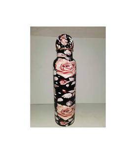 Botella de agua de cobre tradicional con diseño impreso en esmalte, trabajo floral, ideal para el hogar, restaurante, hotel, uso de decoración - Product Image 4