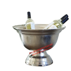 ถังแช่เครื่องดื่มขนาดใหญ่ชุบเงินสำหรับบาร์ ไนต์คลับ งานปาร์ตี้ ถังแช่ไวน์โลหะตกแต่ง ถังแช่แชมเปญ - Product Image 1