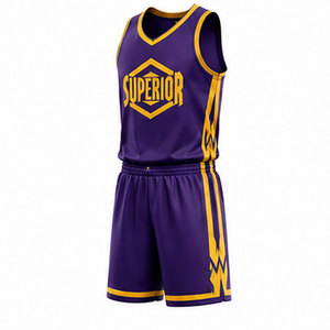 Maillot et short de basketball personnalisés en tissu polyester premium avec technologie de séchage rapide et graphismes d'équipe vibrants - Product Image 3
