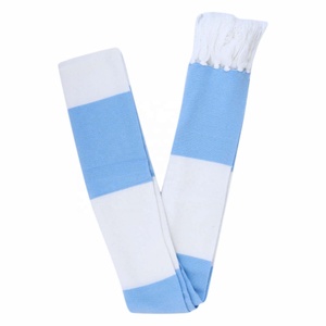 Luxury Blue-White Striped Merino Wool Hand Knitted Football Shawl New Design Winter Wear Men/Women Club Fashion <b>Scarf</b> - Product Image 3