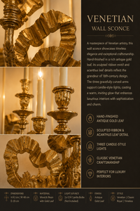Crystal Venetian Baroque Luxury <b>Wall</b> <b>Sconce</b> Decorative <b>Wall</b> <b>Light</b> with Ornate Mirror Detailing Elegant Brass Arms crystal handle - Product Image 5