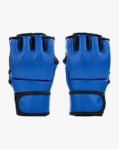 Guantes de MMA de Cuero Azul para Adultos, Guantes de Boxeo de Entrenamiento con Correa de Muñeca Ajustable, Antideslizantes, Equipo de Artes Marciales - Product Image 4