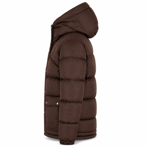 Fournisseur de blousons matelassés à capuche haut de gamme, imperméables, en polyester, avec rembourrage thermique, poignets élastiques, pour l'extérieur, pour l'hiver - Product Image 2
