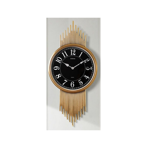 Luxury Black Gold Sunburst <b>Wall</b> <b>Clock</b> Ornamental Frame White Numerals Mechanical Silent Movement Modern Back School Wedding - Product Image 1