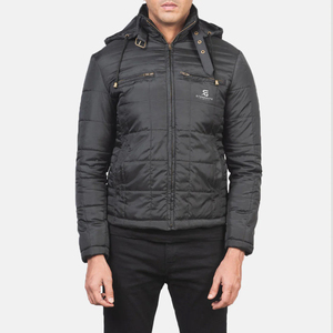Men's Casual White Hooded Down <b>Coat</b> Regular Fit Breathable Nylon Outerwear with <b>Zipper</b> Closure 2026 - Product Image 1