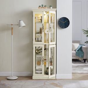 Vetrina Illuminata con Cornice in Legno per Conservare Vino o Giocattoli, o come Elemento Decorativo per Soggiorno - Product Image 3