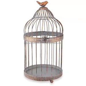Cage à oiseaux métal Noël T lumière cages à oiseaux fer à la main suspendu bougie chauffe-plat décoratif rustique festif. - Product Image 1