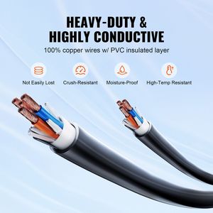 Cavo di Prolunga per Camper da 7,6 m, Resistente, con Spina Femmina NEMA 14-50R a Spina Maschio NEMA 14-50P, Indicatore LED, 50 Amp, Cavo di Alimentazione STW per Camper - Product Image 3