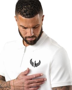 Mens <b>White</b> <b>Polo</b> Shirt Casual Short Sleeve Cotton Blend Collared Tee Summer Business Casual Golf Shirt Lightweight Daily Wear - Product Image 2