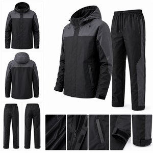 Chándal Deportivo Impermeable Ligero y Ecológico para Hombre, con Capucha, Color Sólido, Estilo Deportivo, Bolsillos Laterales, Logotipo Personalizado OEM - Product Image 3