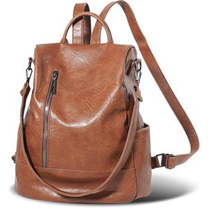 Sac à dos grande capacité en cuir de chèvre véritable pour femme, sac à dos durable et tendance, idéal pour le bureau, les voyages, l'université - Product Image 1