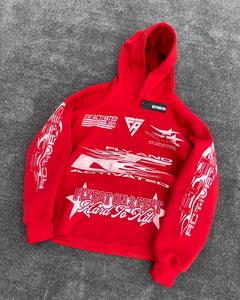 เสื้อฮู้ดดี้ดีไซน์เนอร์สุดหรูทรงบ็อกซี่ ขนาดใหญ่พิเศษ ผ้าฟลีซโพลีเอสเตอร์/คอตตอนเนื้อหนา 220 กรัม สำหรับฤดูใบไม้ร่วง แห้งเร็ว ระบายอากาศได้ดี สวมใส่สบาย - Product Image 2