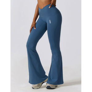Cropped Workout <b>Leggings</b> Side <b>Pockets</b> Women's Running <b>Leggings</b> Ribbed Knit Studio Fitness Custom Logo Supplier Women Activewear - Product Image 1