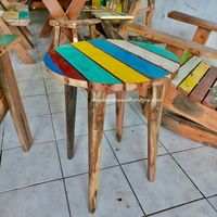 Table basse rustique artisanale en teck, design Gap, résistante aux UV, couleur naturelle, pour intérieur/extérieur, salon, villa, maison, jardin