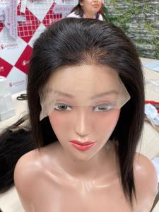 Perruque en dentelle frontale 13x4 HD, extensions de cheveux, cheveux raides, ondulés, bouclés, 100% cheveux humains, couleur noir à blond, vente en gros d'usine - Product Image 3