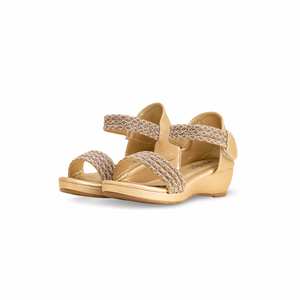 Sandalias de tacón dorado para niñas estilo elegante KD9878 - Product Image 3