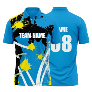 บริการผลิตเสื้อคริกเก็ตแบบ OEM พร้อมโลโก้แบบซับลิเมชั่นตามสั่ง เสื้อแขนสั้นระบายอากาศได้ดี ดีไซน์ใหม่สำหรับทุกเพศ ผู้ผลิตเสื้อผ้าขายส่ง - Product Image 6