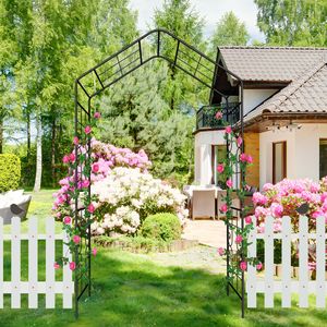 Arco da Giardino in Metallo Nero con Dimensioni L56.3 x L16.93 x H94.5 per Supporto Piante Rampicanti, Pergola Esterna per Rose, Gazebo, Padiglione - Product Image 2