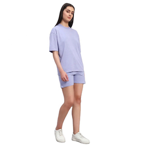 Women's High Quality Summer <b>Twin</b> <b>Set</b> Casual Printed Soft Cotton T-Shirt & Shorts Pattern Embroidered Summer <b>Sets</b> Outfit - Product Image 5