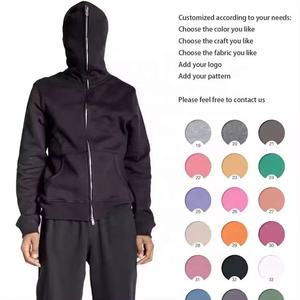 Logotipo personalizado al por mayor de cara completa con cremallera en blanco rhinestone hombres suéter chaqueta abrigo hombres Zip Sudadera con capucha con cremallera - Product Image 4