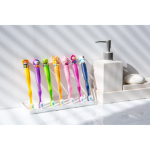 Brosse à dents pour enfants Pororo personnalisée de Corée, 1 pièce, soin buccal pour enfants, poils souples en PBT, poignée antidérapante, petite taille de tête, PBT - Product Image 2
