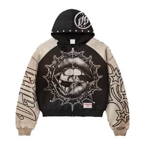 Sweat à capuche zippé personnalisable, unisexe, surdimensionné, en polaire épaisse pour l'hiver, streetwear tendance, fabrication OEM ODM - Product Image 5