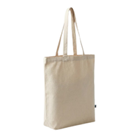 Sacs fourre-tout simples en coton recyclé naturel avec soufflet |   Sac de courses réutilisable simple |   Sacs personnalisés avec logo pour la vente en gros