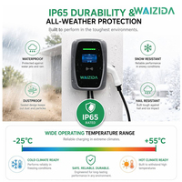 Cargador de Vehículos Eléctricos de Pared Tipo 2 de 22 kW, Impermeable IP65, Trifásico, 32 A, Estación de Carga para Hogar, Certificado CE para Europa