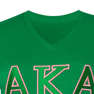 AKA เสื้อยืดคอวีผู้หญิงสุดหรู สีดำ ผ้าฝ้ายพรีเมียม แขนสั้น เสื้อผ้าสตรีแบบกรีก เสื้อแฟชั่นลำลอง - Product Image 4