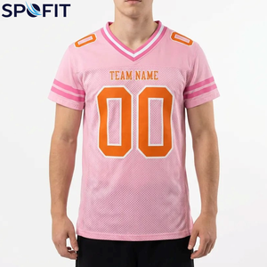 Maillot de football américain unisexe respirant à séchage rapide, sublimation, manches courtes, été, vente en gros, 100% polyester, maillots d'équipe - Product Image 2