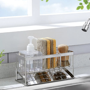 Adjustable Iron Kitchen <b>Sink</b> Organizer With Expandable Design For Different <b>Sink</b> Sizes And Storage Needs - Product Image 1