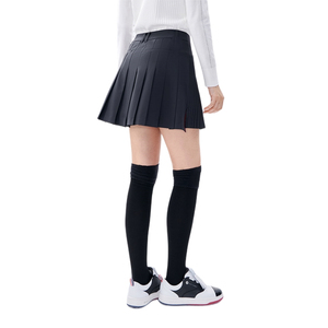 Vente en gros de jupes mini plissées pour femmes grandes tailles avec poches, couleur unie, style décontracté d'été, noir - Product Image 3